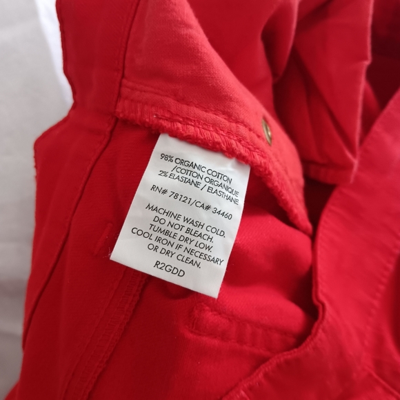 EILEEN FISHER Red Organic Cotton Stretch Straight Jeans 14 - Picture 5 of 5